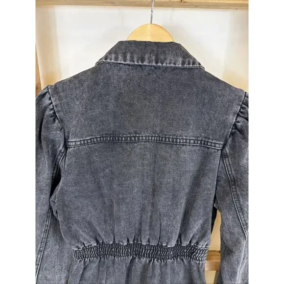 NWT Gilli Black Denim Button Up Dress w/ Pockets #1403 Size SMALL - Picture 7 of 9